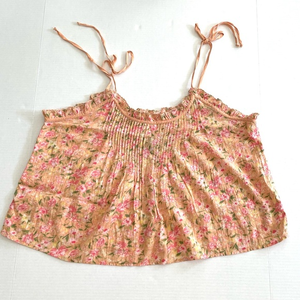 American Eagle Pink floral boho tank top lightweight‎ Women’s size L NEW